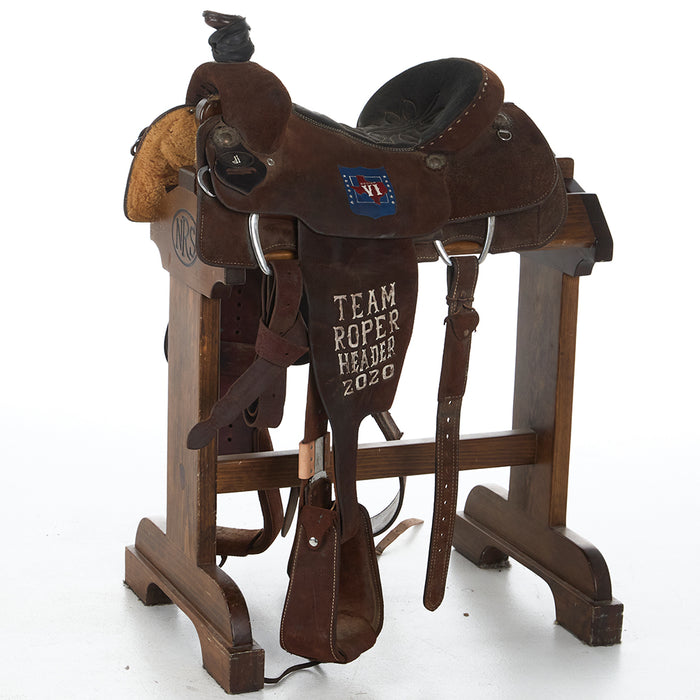 Used 14in Chocolate Roughout Trophy Team Roper