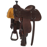 14in Roughout Chocolate Team Roper with Inlaid Tan Bison Seat