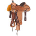 14in Roughout Platinum Calf Roper with Chocolate Quilted Seat