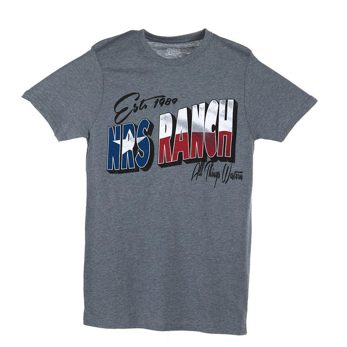 Ranch Texas Flag Logo Grey Tee Shirt