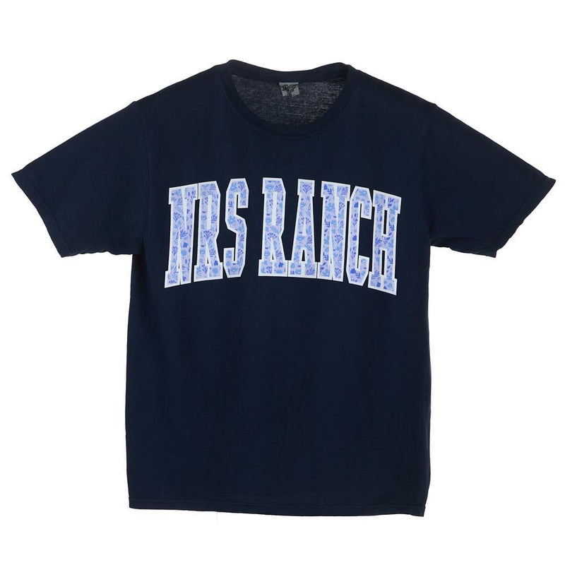 Ranch Reactive Navy Floral Logo Tee Shirt