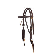 3/4in Indian Tan Chocolate Roughout Rawhide Browband Headstall