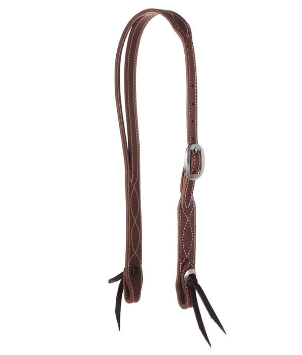 3/4in Indian Tan Chocolate Roughout Rawhide Slit Ear Headstall