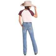 Girl's Steer Head Embroidered Jean