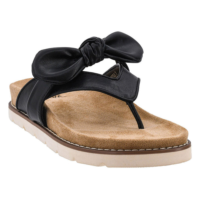 Women's Black Never Settle Flat Sandal