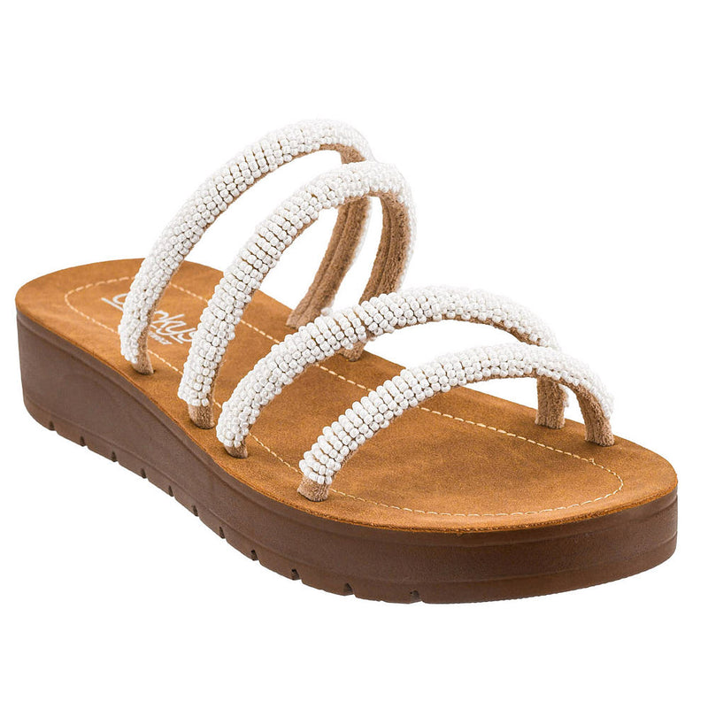 Women's Ivory Multi Beaded Sandal