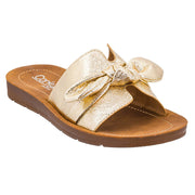 Women's Gold Crinkle Metallic Too Cute Sandal