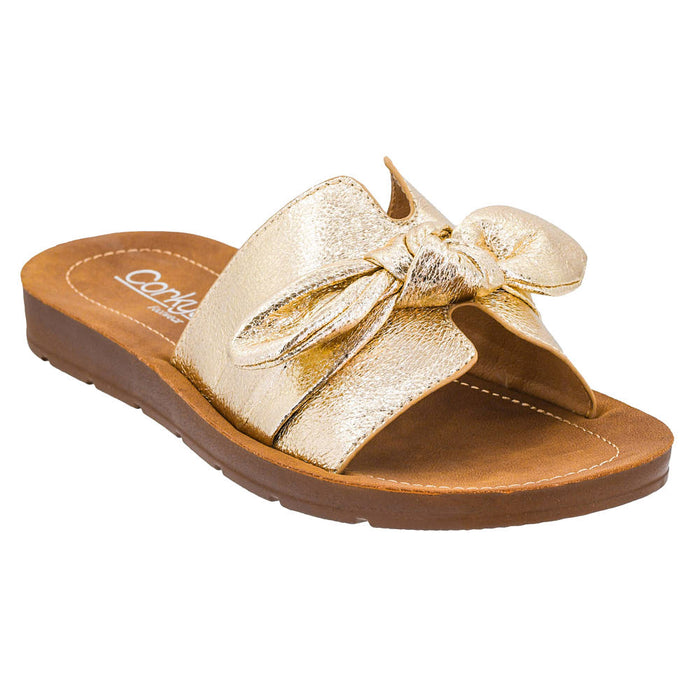 Women's Gold Crinkle Metallic Too Cute Sandal