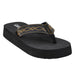 Women's Black Overboard Stitched Sandal