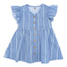 Girl's Vintage Blue Stripe Flutter Dress