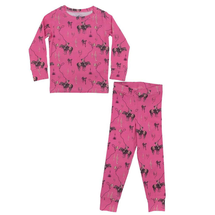 Girl's Pink Rope The Moon Long Sleeve PJ Set