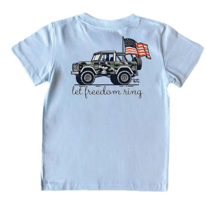 Boy's Cool Blue Freedom Ring Short Sleeve Tee Shirt