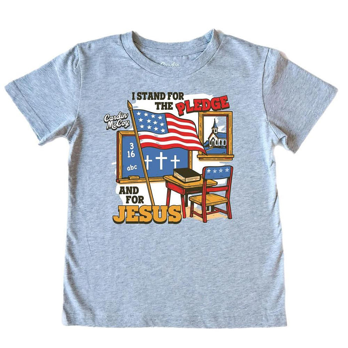 Boy's Heather Grey Stand For Pledge Tee Shirt