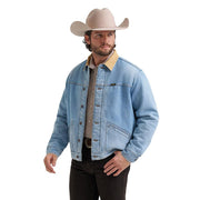 Men's Bleach Wash Sherpa Denim Jacket
