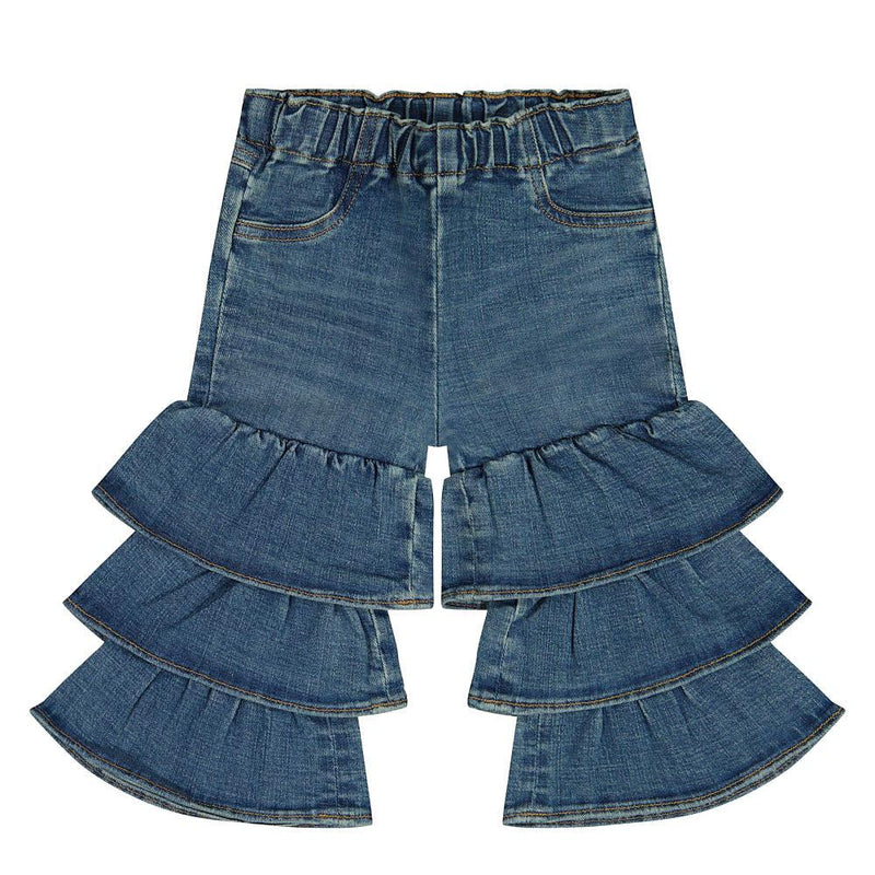 Infant Denim Tiered Flare Pants
