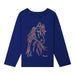 Girl's Navy Horse Long Sleeve Tee Shirt