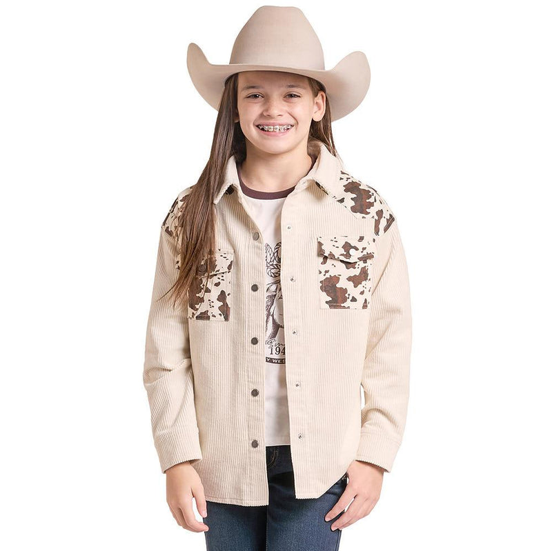 Girl's Natural Cowhide Shacket