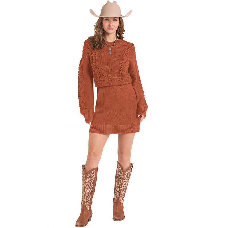 Women's Rust Sweater Dress