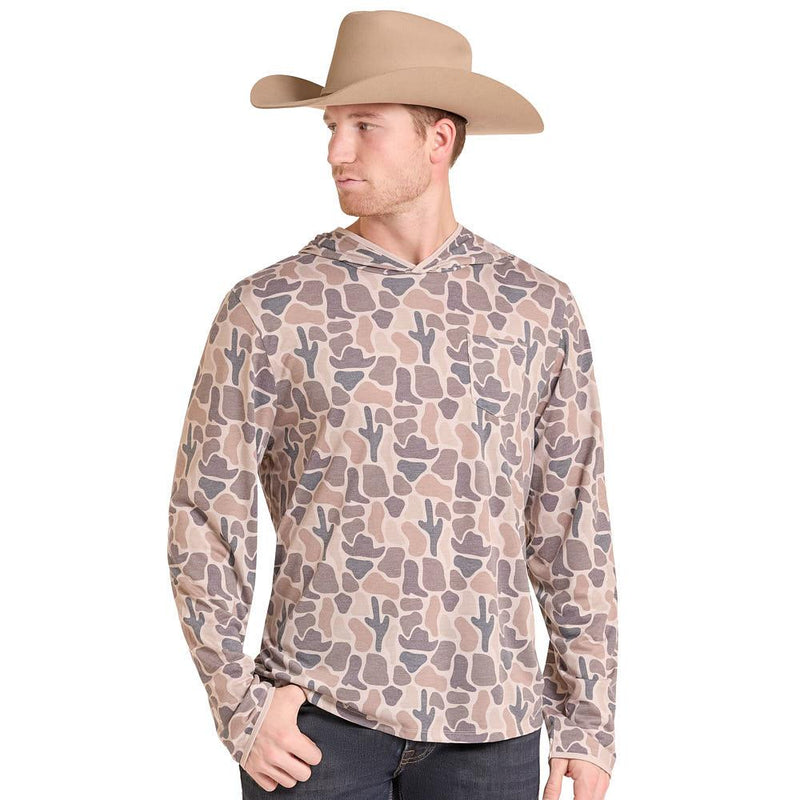 Men's Tan Camo Viscose Hoodie