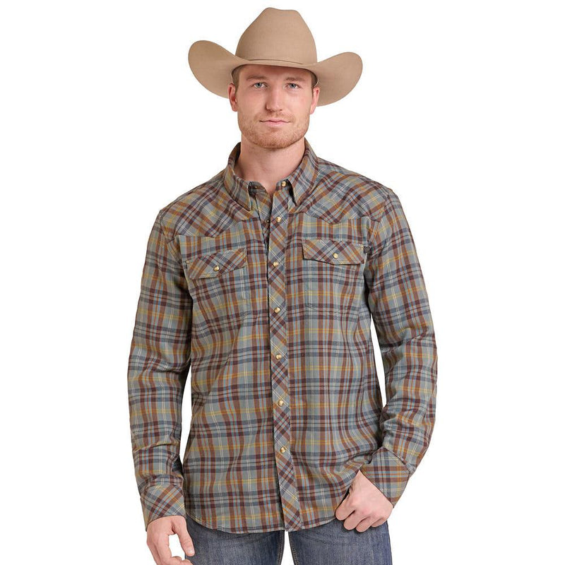 Men's Brown Snap Flannel