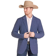 Men's Blue Plaid Print Sports Coat