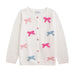 Girl's White Colorful Bow Cardigan