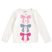 Girl's White 3 Bow Sweater Cardigan