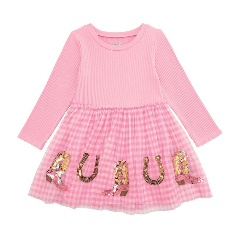 Girl's Pink Tutu Western Dress
