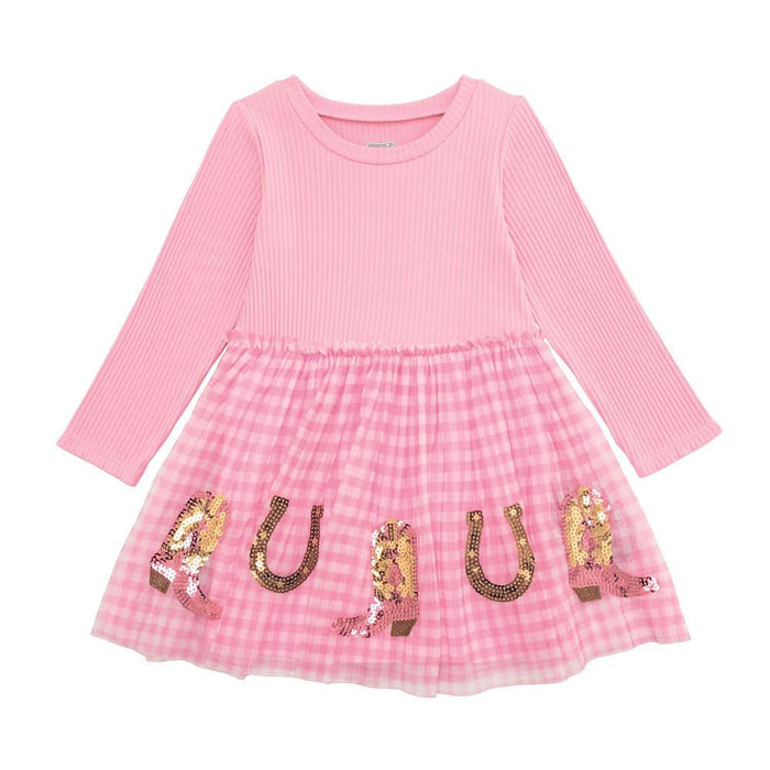 Girl's Pink Tutu Western Dress