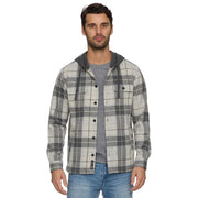 Men's CreamCharcoal Ashford Hooded Shirt Jacket