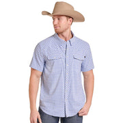 Men's Blue Check Tek Western Shirt