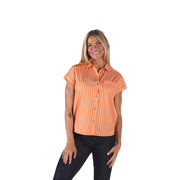Women's Orange Striped Blouse