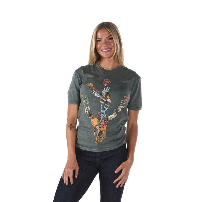 Women's Stone Grey Wild West Cactus Tee Shirt