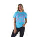 Women's Blue & Pink Branded Tee Shirt