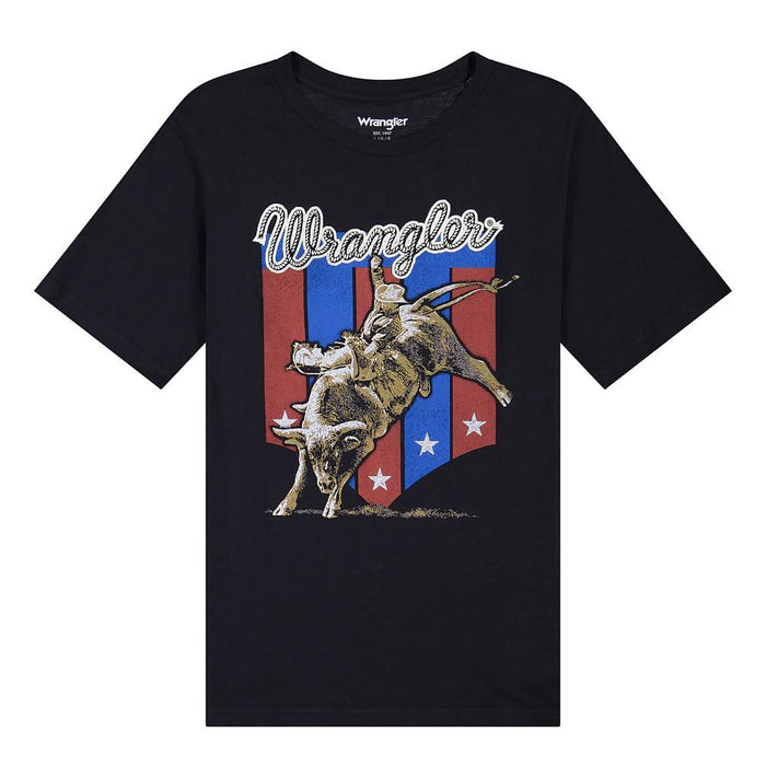 Boy's Black Bucking Bull Tee Shirt