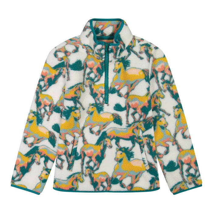 Girl's White Sherpa Pullover
