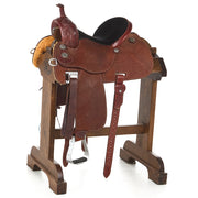 Used 14in Crown C 1/8 Breed Floral Barrel Tooled Saddle