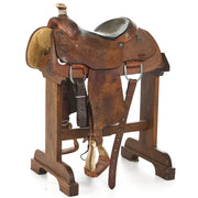 Used 14.5in 1/2 Breed Spider Stamp Calf Roper