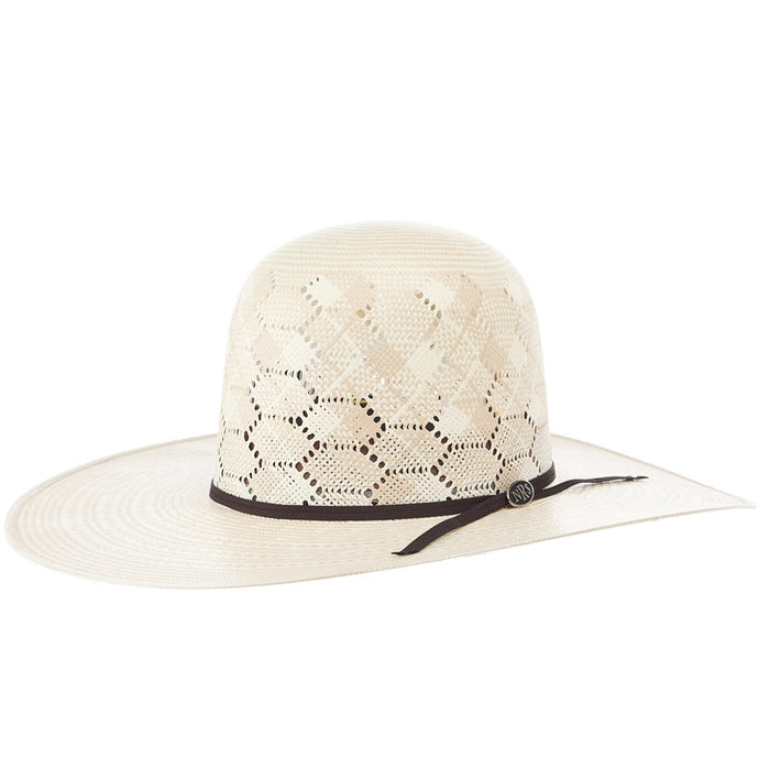 10X Open Crown 4 1/2in Brim 2 Chord Chocolate Band Straw Hat