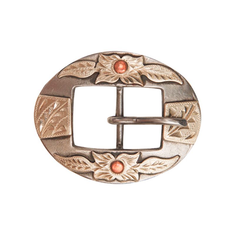 3/4in Floral Engraved Cart Style Buckle