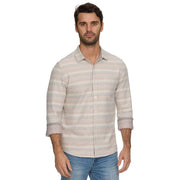Men's CreamGrey Luvene Striped Shirt