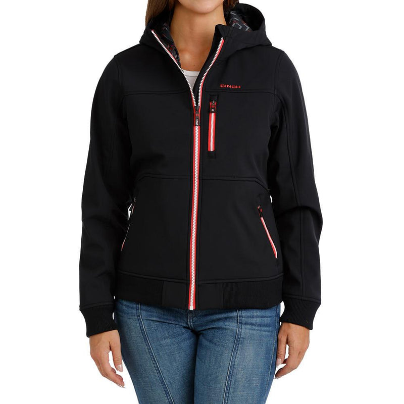 Women's Black Bonded Hooded Jacket