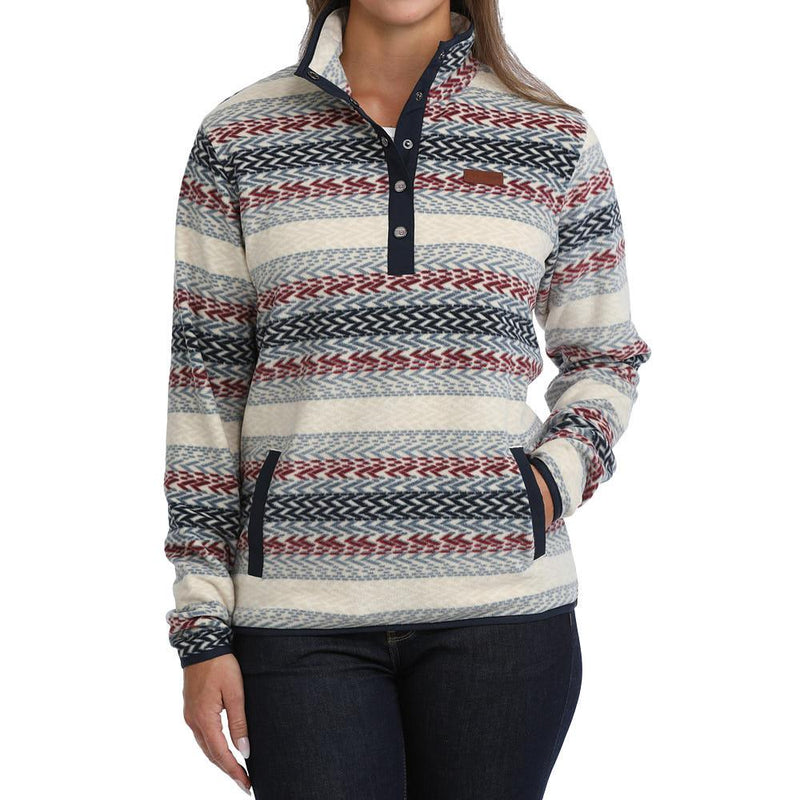 Women's Cream Stripe Pullover