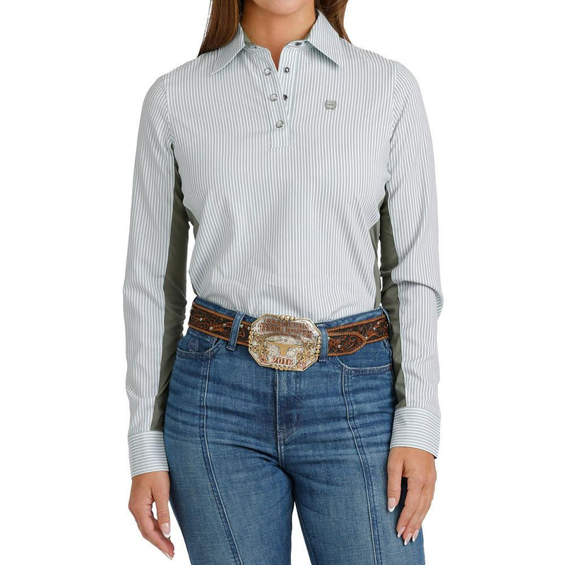 Women's Green Hybrid Pullover Shirt