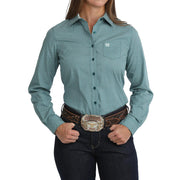 Women's Teal Print Shirt