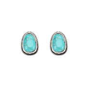 Turquoise Rope Post Earrings