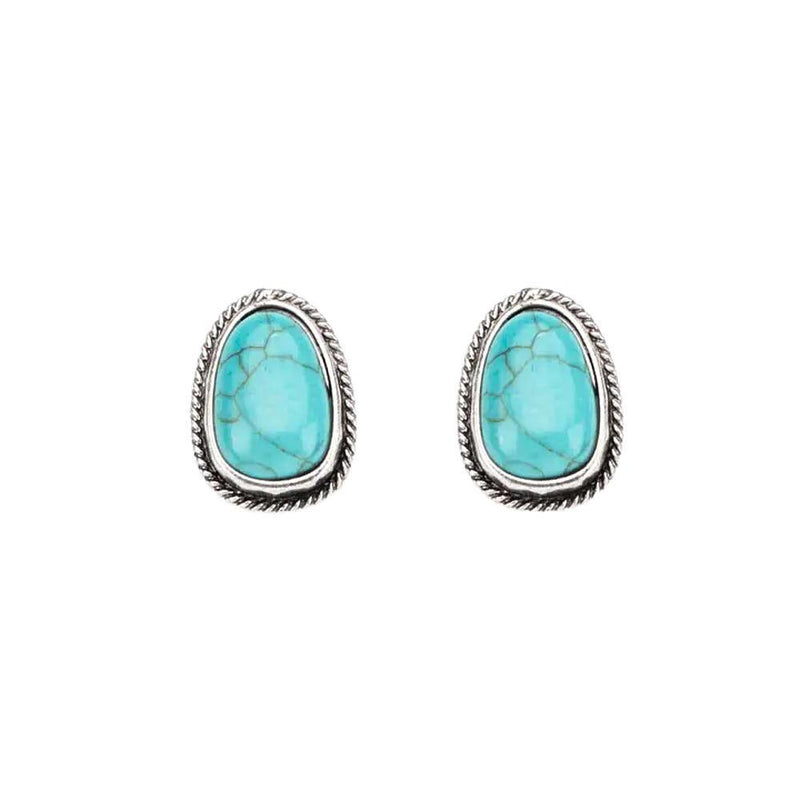 Turquoise Rope Post Earrings