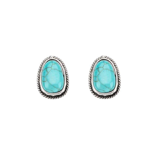 Turquoise Rope Post Earrings