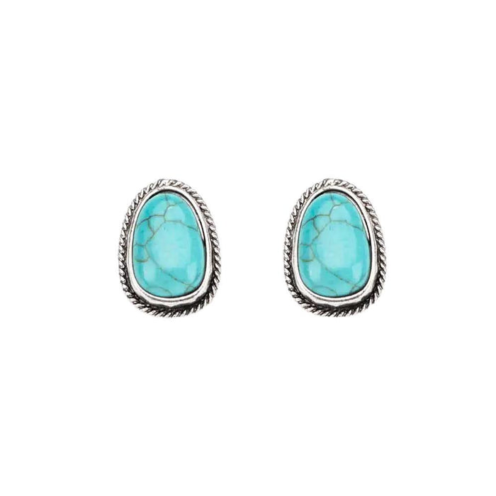 Turquoise Rope Post Earrings