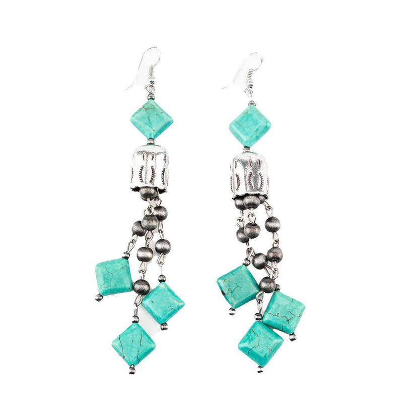 Navajo Pearl Turquoise Tassel Earrings